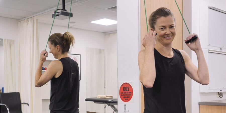 Shoulder pulley exercise demonstration