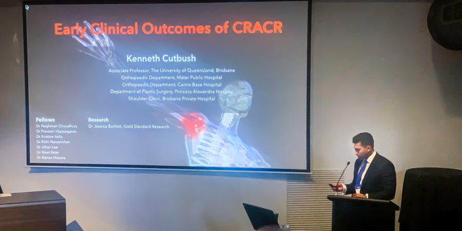 Dr Praveen Vijaysegaran presenting at the AOA Annual Scientific Meeting in Canberra