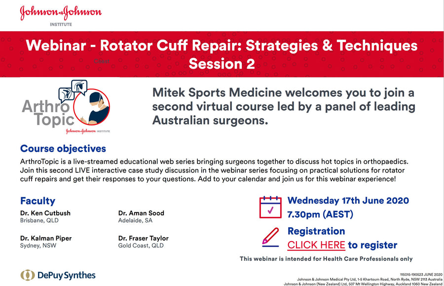 Johnson and Johnson rotator cuff webinar announcement