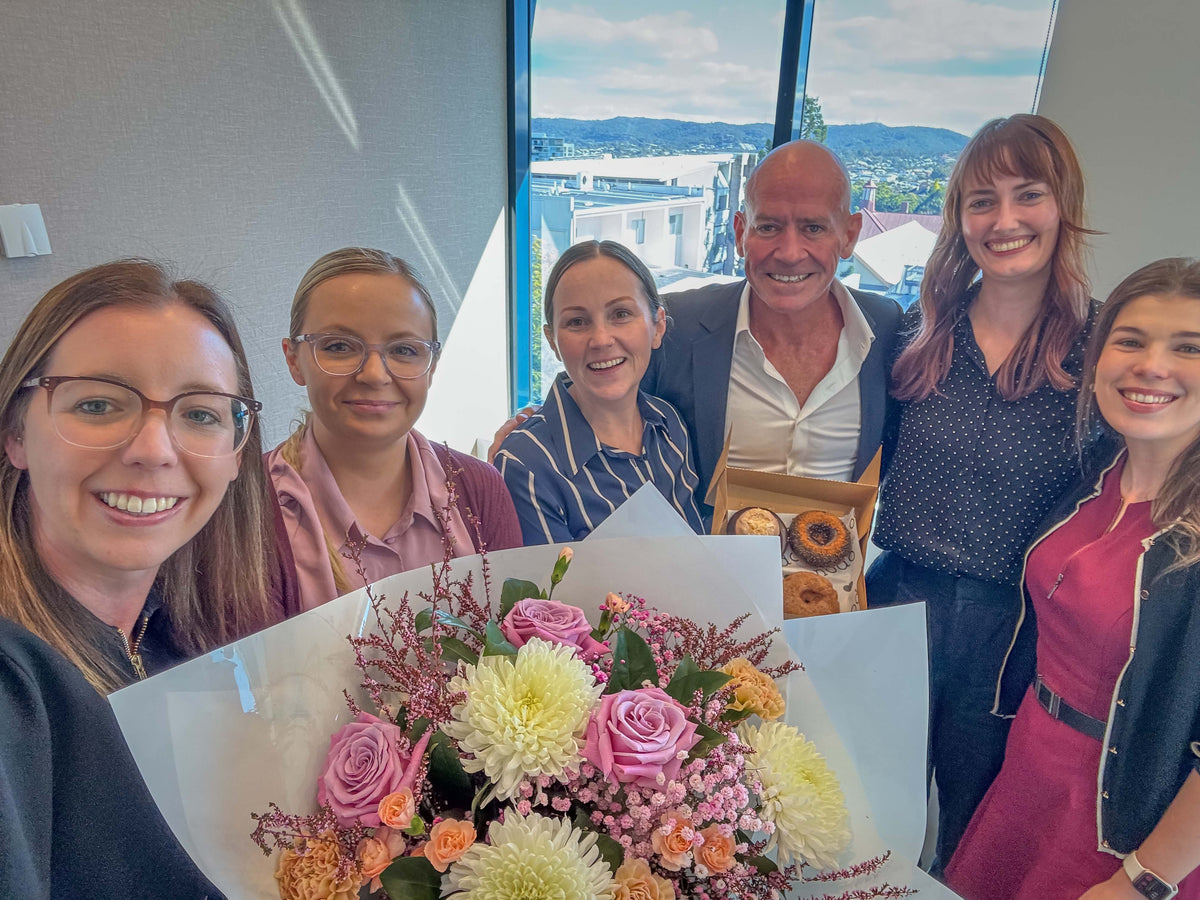 Celebrating Mel's marriage in the office at the Shoulder Clinic