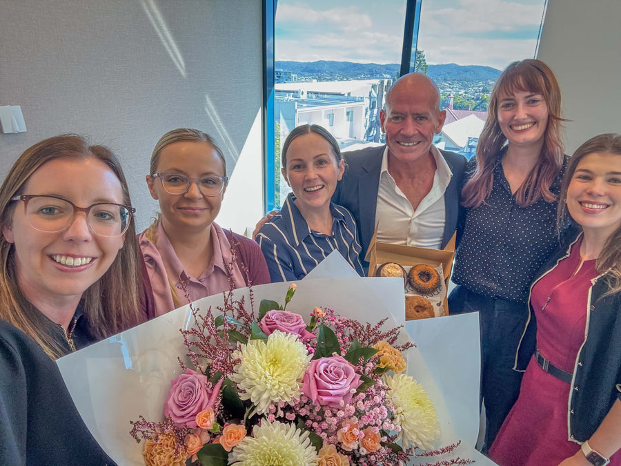 Celebrating Mel's marriage in the office at the Shoulder Clinic