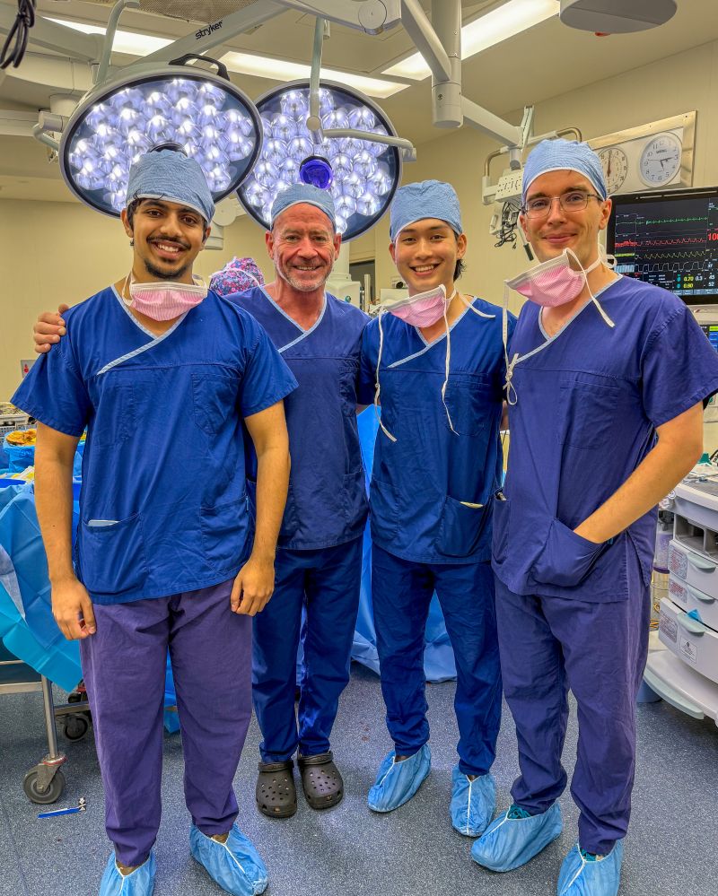 Medical students Vasileios Mylonas and Raymond Zhuang visiting theatre