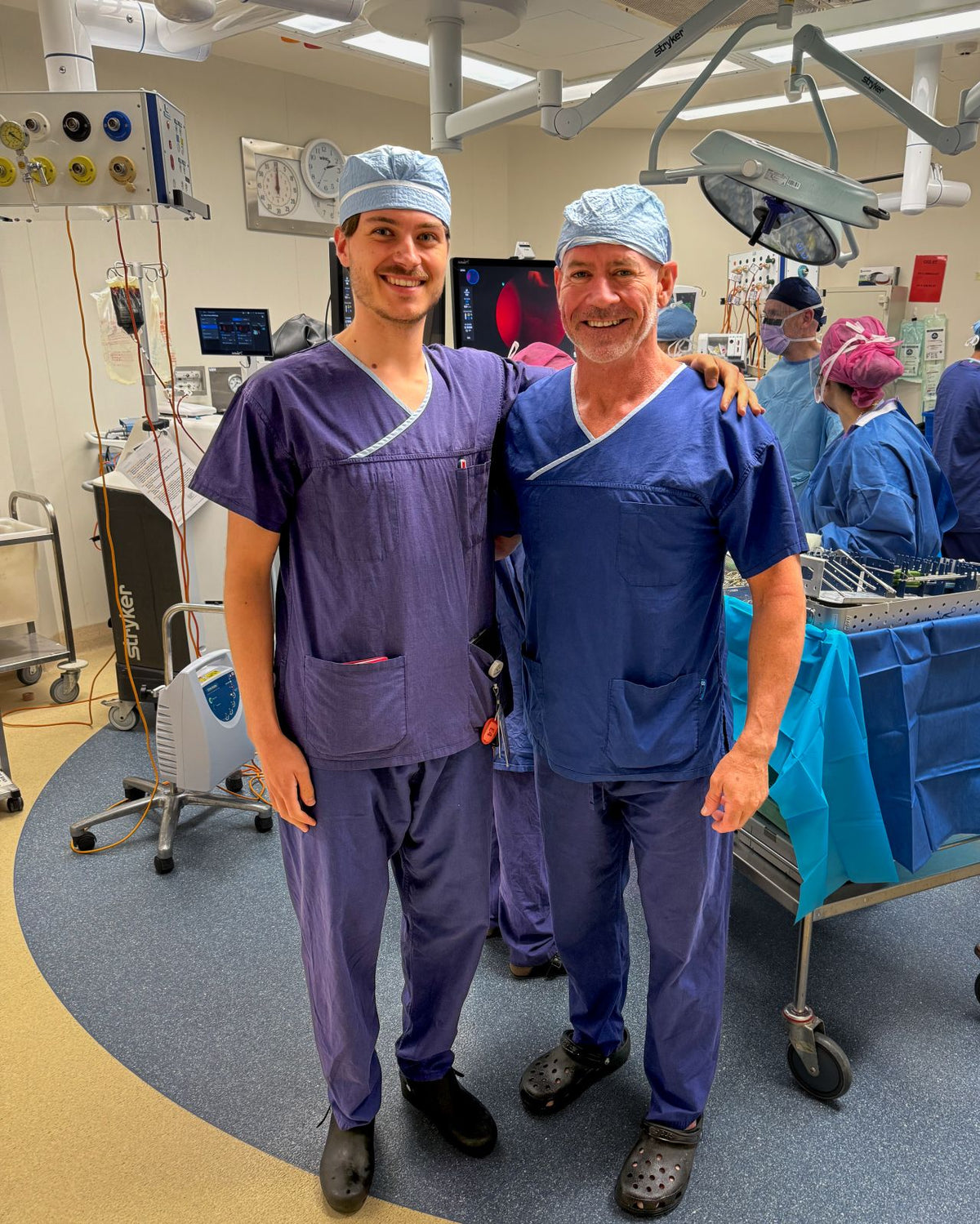 Visiting medical student Yrto Lenssens in theatre